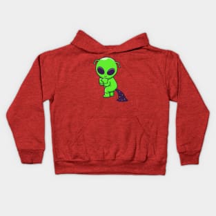 Cute Alien Pooping Space Cartoon Kids Hoodie